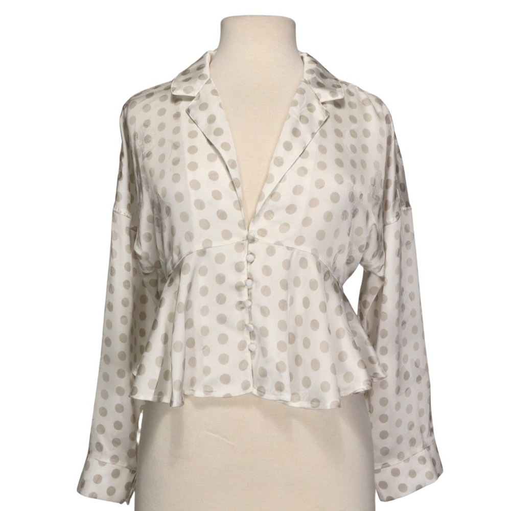Free People Intimately Top Satin Polka Dot Butterfly Inlay Women’s Size Small